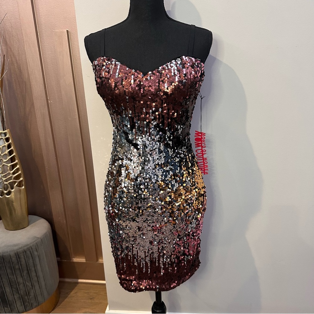 Sequin Mini Dress in Multicolor by Wow Couture New With Tags